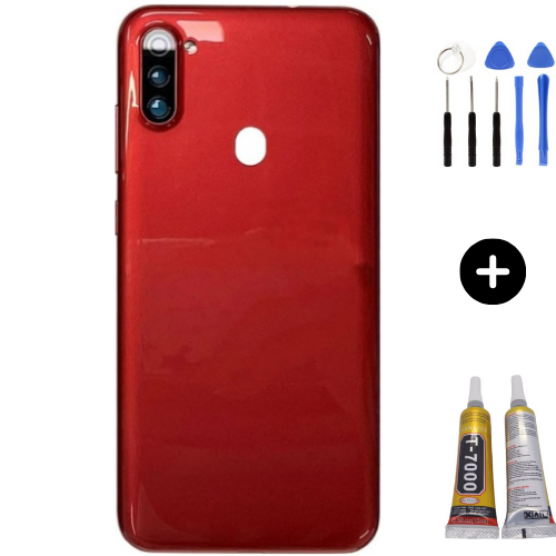 Samsung A11 SM-A115 Uyumlu Arka Pil Kapağı Kırmızı + Montaj Seti