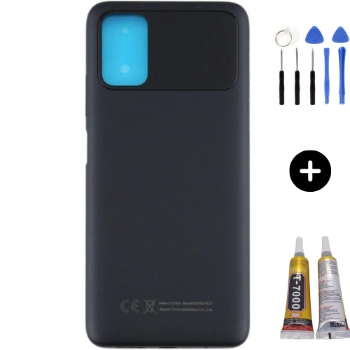 Xiaomi Poco Pocophone M3 Uyumlu Full Kasa Arka Pil Kapağı Siyah + Montaj Seti