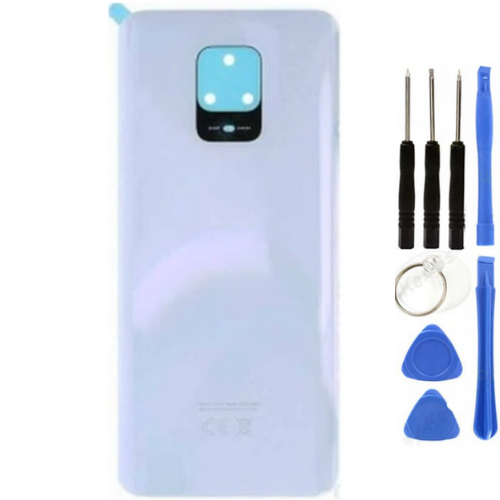 Redmi Note 9 Pro Uyumlu  Arka Pil Kapağı Beyaz + Tamir Seti