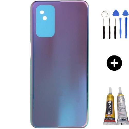 Oppo A54 Uyumlu Arka Pil Kapağı Mavi + Montaj Seti