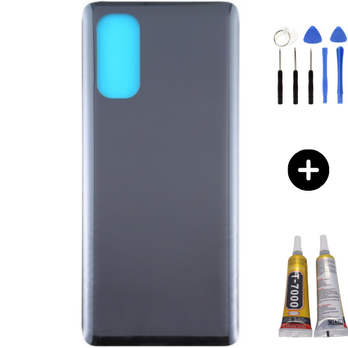 Oppo Reno 4 Pro 5G Uyumlu Arka Pil Kapağı Siyah + Montaj Seti