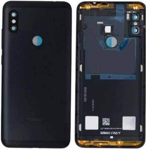 Redmi Note 6 Pro Uyumlu Full Kasa Arka Pil Kapağı Siyah