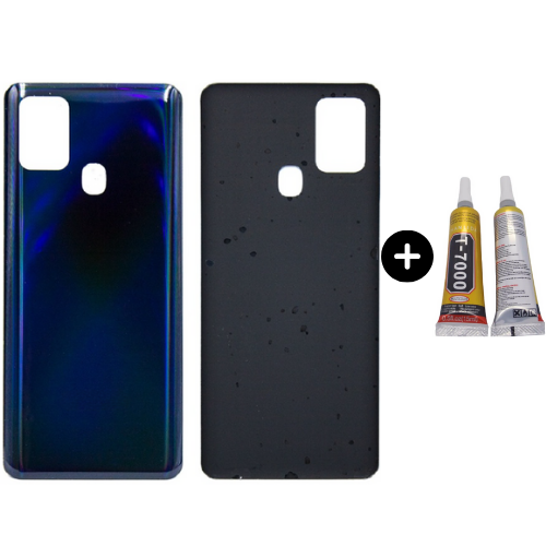 Samsung A21S SM-A217 Uyumlu Arka Pil Kapağı Mavi + B7000