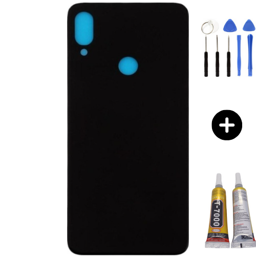 Redmi Note 7 Uyumlu Arka Pil Kapağı Siyah + Montaj Seti