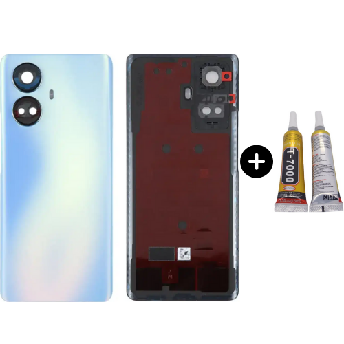 Realme 10 Pro Plus Uyumlu (Lensli) Arka Pil Kapağı Beyaz + B7000