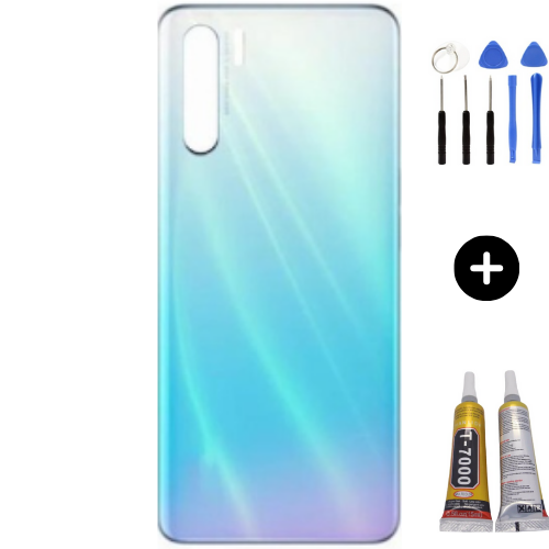 Oppo A91 Uyumlu Arka Pil Kapağı Beyaz + Montaj Seti