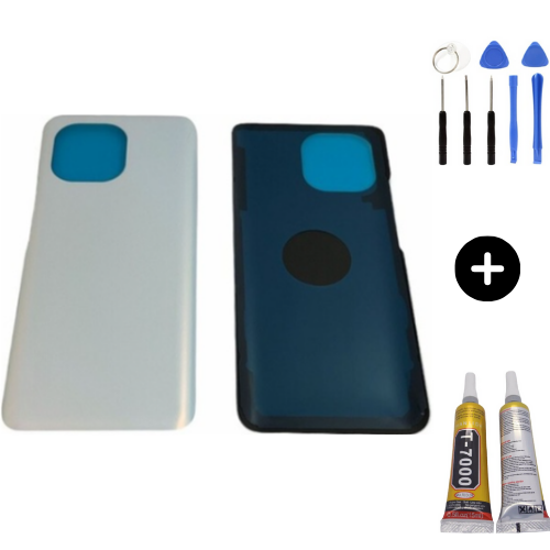Xiaomi Mi 11 Uyumlu Arka Pil Kapağı Beyaz + Montaj Seti