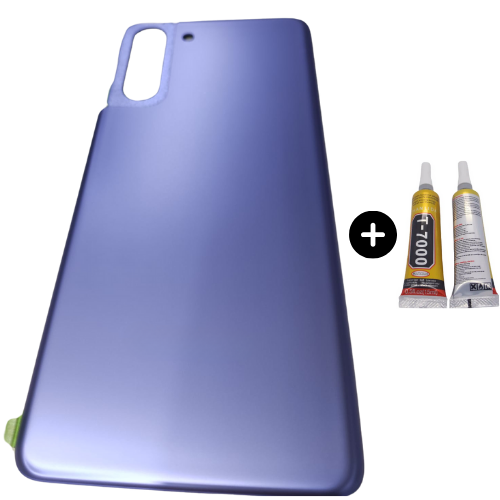 Samsung S21 SM-G991 Uyumlu Arka Pil Kapağı Mavi + B7000