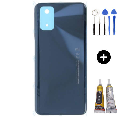 Oppo A92 Uyumlu Arka Pil Kapağı Siyah + Montaj Seti