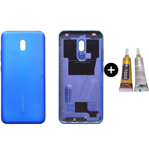 Redmi 8A Uyumlu Full Kasa Arka Pil Kapağı Mavi + B7000