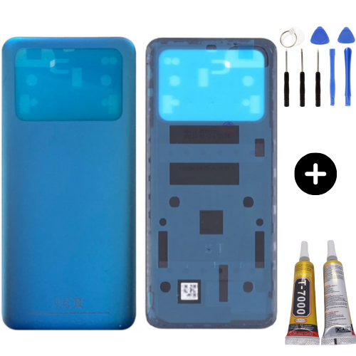 Xiaomi Poco Pocophone M4 Pro Uyumlu Arka Pil Kapağı Mavi + Montaj Seti