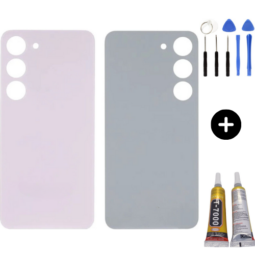Samsung S23 SM-S911 Uyumlu Arka Pil Kapağı Pembe + Montaj Seti