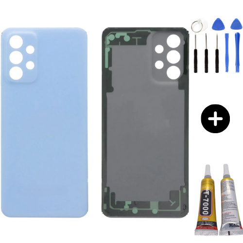 Samsung A23 SM-A235F Uyumlu Arka Pil Kapağı Mavi + Montaj Seti
