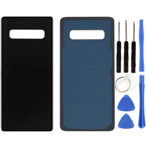 Samsung S10 Plus SM-G975F Uyumlu Arka Pil Kapağı Siyah + Tamir Seti
