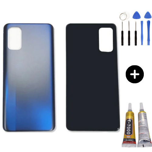 Realme 7 Uyumlu Arka Pil Kapağı Mavi + Montaj Seti