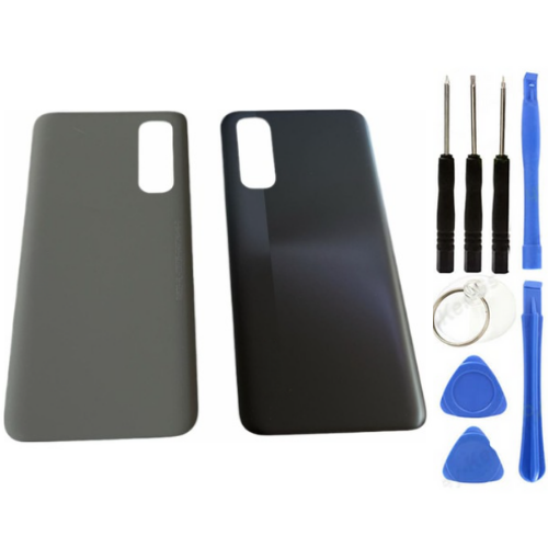 Realme 7 Uyumlu Arka Pil Kapağı Siyah + Tamir Seti