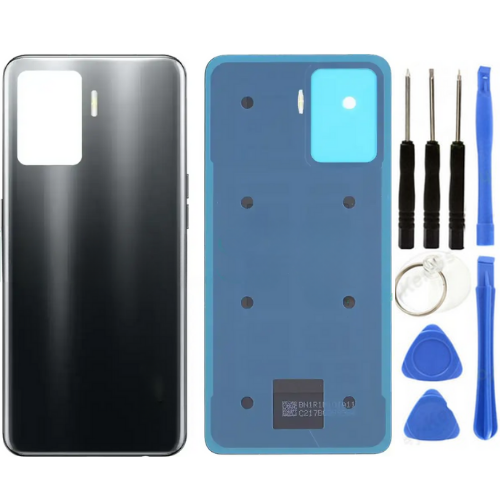 Oppo Reno 5 Lite Uyumlu Arka Pil Kapağı Siyah + Tamir Seti