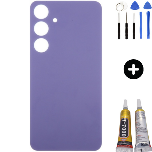 Samsung S24 Plus SM-S926 Uyumlu Arka Pil Kapağı Mor + Montaj Seti
