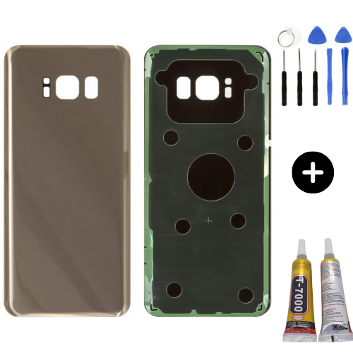 Samsung S8 SM-G950 Uyumlu Arka Pil Kapağı Gold + Montaj Seti