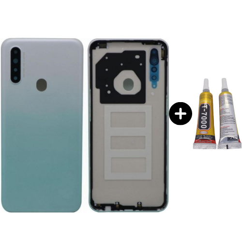 Oppo A31 Uyumlu (Lensli) Full Kasa Arka Kapak Beyaz + B7000