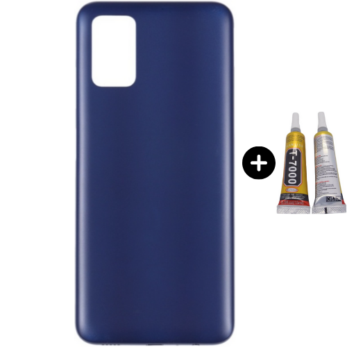 Samsung A03S SM-A037F Uyumlu Arka Pil Kapağı Mavi + B7000