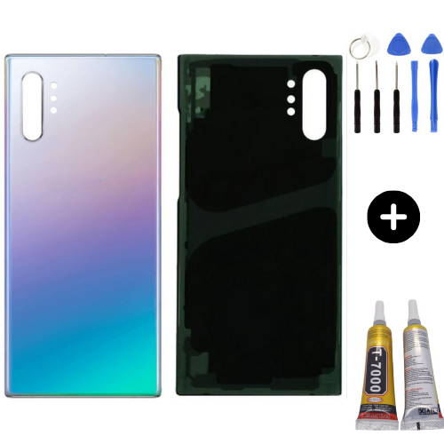 Samsung Galaxy Note 10 Plus SM-N970F Uyumlu Arka Pil Kapağı Gri + Montaj Seti