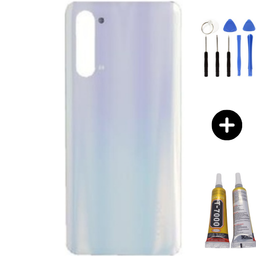 Oppo Reno 3 Uyumlu Arka Pil Kapağı Beyaz + Montaj Seti
