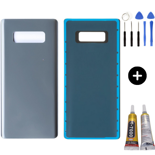 Samsung Galaxy Note 8 SM-N950F Uyumlu Arka Pil Kapağı Gri + Montaj Seti