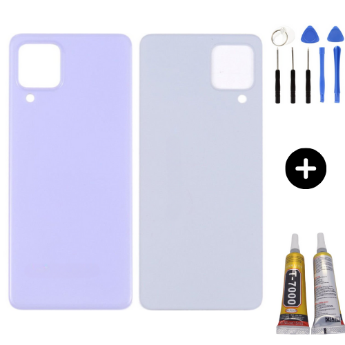 Samsung A22 4G SM-A225F Uyumlu Arka Pil Kapağı Mor + Montaj Seti