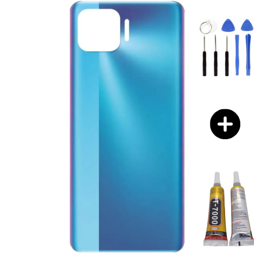 Oppo Reno 4 Lite Uyumlu Arka Pil Kapağı Mavi + Montaj Seti