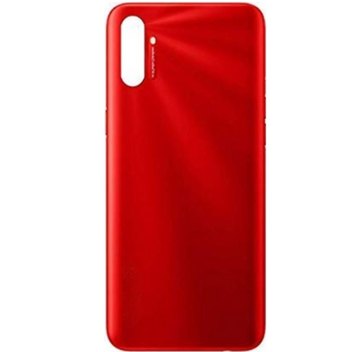 Realme C3 Uyumlu Full Kasa Arka Pil Kapağı Kırmızı 