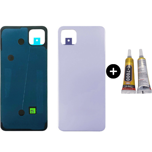 Samsung A22 5G SM-A226F Uyumlu Arka Pil Kapağı Mor + B7000