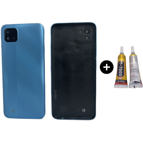 Oppo C11 2021 Uyumlu Full Kasa Arka Kapak Mavi + B7000