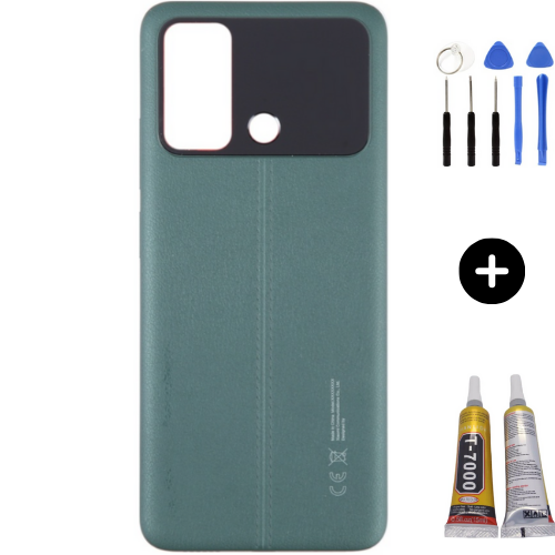 Xiaomi Poco Pocophone C55 Uyumlu Full Kasa Arka Pil Kapağı Yeşil + Montaj Seti