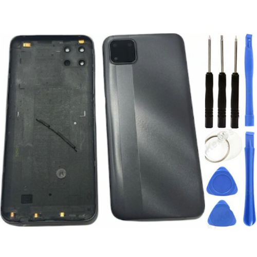 Oppo C11 2021 Uyumlu Full Kasa Arka Kapak Siyah + Tamir Seti