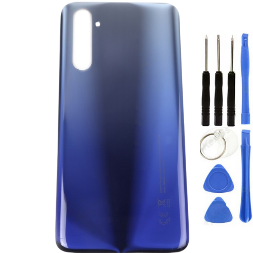 Realme 6 Uyumlu Arka Pil Kapağı Mavi + Tamir Seti