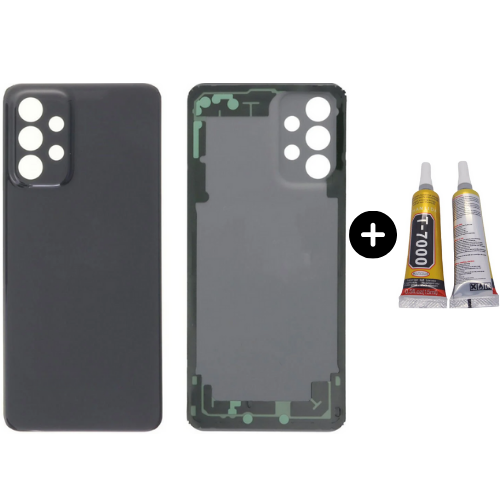 Samsung A23 SM-A235F Uyumlu Arka Pil Kapağı Siyah + B7000