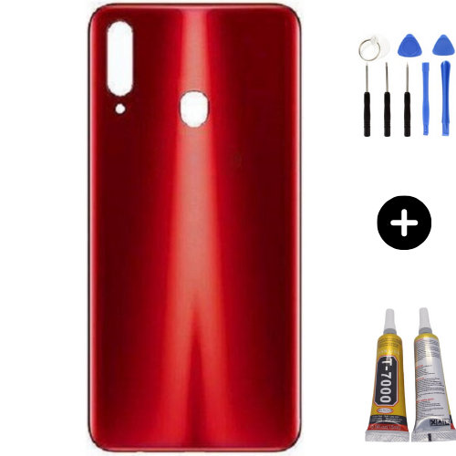 Samsung A20S SM-A207 Uyumlu Arka Pil Kapağı Kırmızı + Montaj Seti