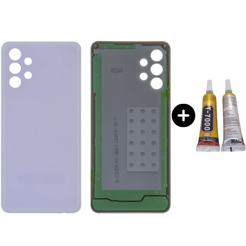 Samsung A32 SM-A325 Uyumlu Arka Pil Kapağı Mor + B7000