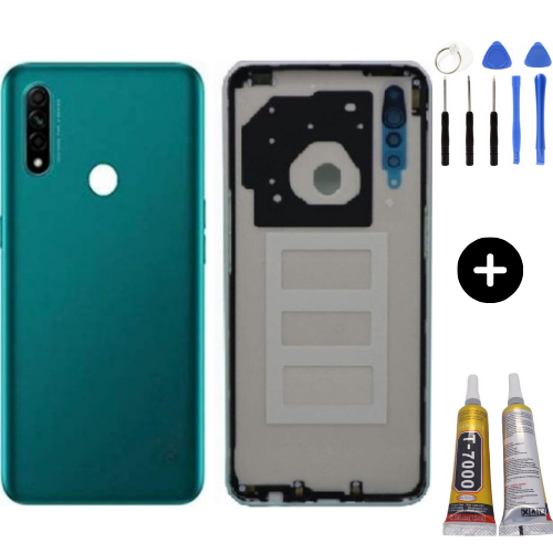 Oppo A31 Uyumlu (Lensli) Full Kasa Arka Kapak Yeşil + Montaj Seti