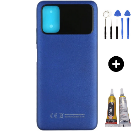 Xiaomi Poco Pocophone M3 Uyumlu Full Kasa Arka Pil Kapağı Mavi + Montaj Seti
