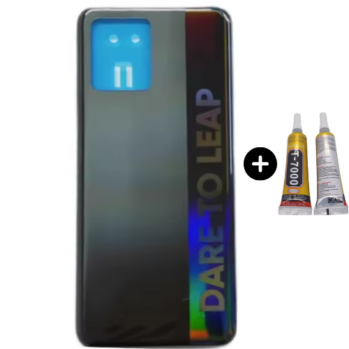 Realme 8 Uyumlu Arka Pil Kapağı Siyah + B7000