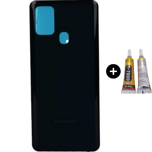 Samsung A21S SM-A217 Uyumlu Arka Pil Kapağı Siyah + B7000