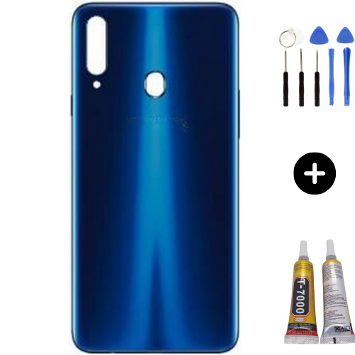 Samsung A20S SM-A207 Uyumlu Arka Pil Kapağı Mavi + Montaj Seti