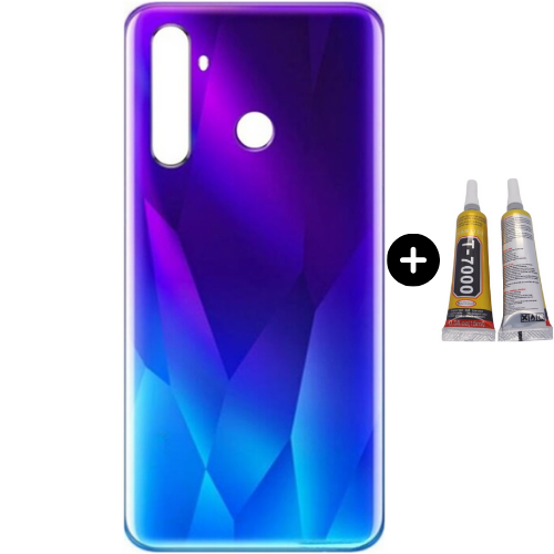 Realme 5 Pro Uyumlu Arka Pil Kapağı Mavi + B7000