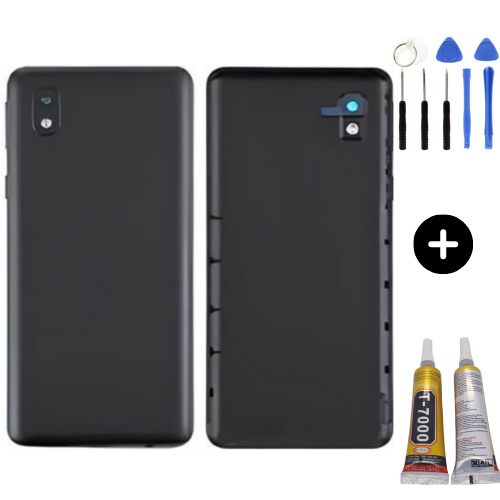 Samsung A01 Core SM-A013F Uyumlu Arka Pil Kapağı Siyah + Montaj Seti