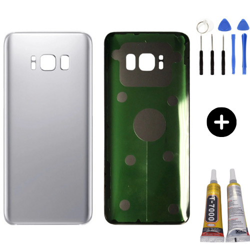 Samsung S8 SM-G950 Uyumlu Arka Pil Kapağı Gri + Montaj Seti