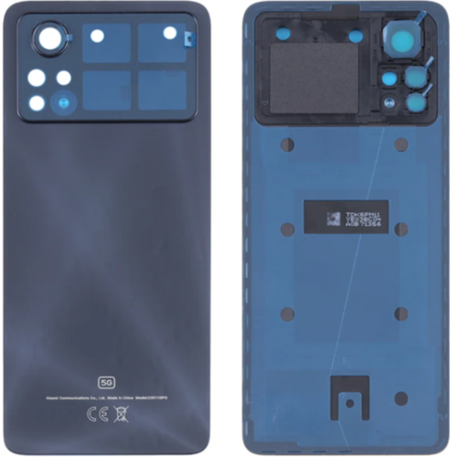 Xiaomi Poco Pocophone X4 Pro 5G Uyumlu Kamera Camlı Arka Pil Kapağı Siyah