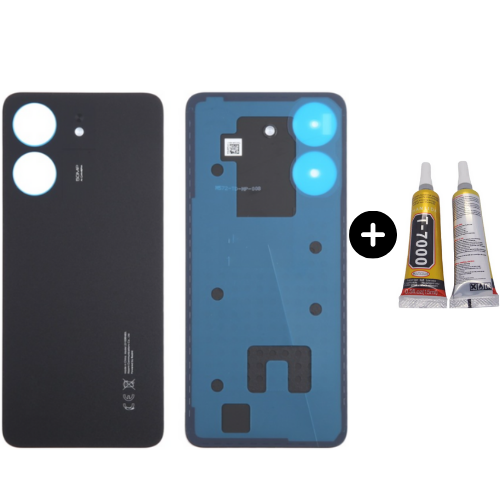 Redmi 13C Uyumlu Arka Pil Kapağı Siyah + B7000