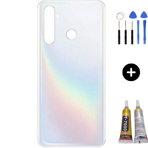 Realme 5 Pro Uyumlu Arka Pil Kapağı Beyaz + Montaj Seti